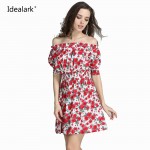 2017 new Fashion Women cherry Maxi Long Casual Summer Autumn Beach Party cotton Dress  WC0584-7