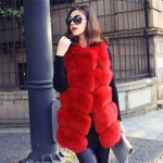 2017 new Fox fur Medium-long Fur Vest female coat diamond vest womens winter jackets and coats natural fur women real fur coat 