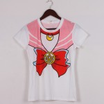 2017 new Hot Sailor moon harajuku t shirt women cosplay costume top kawaii fake sailor t shirts girl new Free Shipping