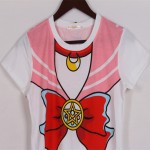 2017 new Hot Sailor moon harajuku t shirt women cosplay costume top kawaii fake sailor t shirts girl new Free Shipping