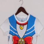 2017 new Hot Sailor moon harajuku t shirt women cosplay costume top kawaii fake sailor t shirts girl new Free Shipping