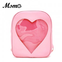 2017 new Summer Candy Transparent Love Heart Shape Backpacks Harajuku School Backpack Shoulder Bags For Teenager Girls Book Bag