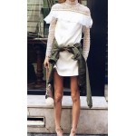 2017 new arrive Spring long sleeve women white dresses  S/M/L