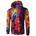 2017 new printing color hooded men's Urban Fashion hooded jacket brand clothing personality fashion hooded leisure hooded coat