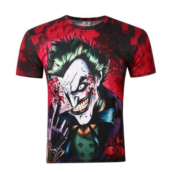 2017 new the Joker 3d t shirt funny comics character joker with poker 3d t-shirt summer style outfit tees top full printing