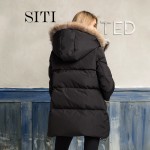 2017 new year women down warm long gift coat jacket parka zipper fashion new winter outerwear rabbit fur collar plus size thick