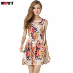 2017 sexy woman new dress Summer Women High Quality Dress Casual  Loose sleeveless chiffon Women's Dresses Woman's clothing