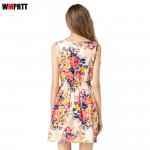 2017 sexy woman new dress Summer Women High Quality Dress Casual  Loose sleeveless chiffon Women's Dresses Woman's clothing