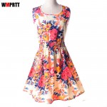 2017 sexy woman new dress Summer Women High Quality Dress Casual  Loose sleeveless chiffon Women's Dresses Woman's clothing