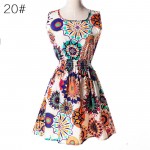 2017 sexy woman new dress Summer Women High Quality Dress Casual  Loose sleeveless chiffon Women's Dresses Woman's clothing