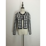 2017 spring autumn new white black check plaids print thin bomber women jacket cardigan