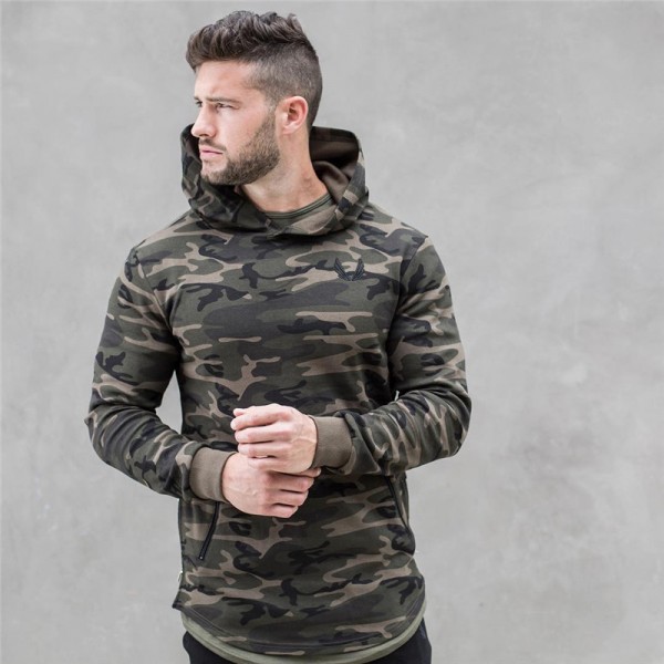 2017 spring new Mens Camouflage Hoodies Fashion leisure pullover fitness Bodybuilding jackets Sweatshirts sportswear topcoat