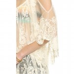 2017 summer Women Sexy Beach Wear dresses Crochet Lace up Sheer slip Dress White Black Female Hippie outing output