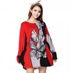 2017 winter women dress plus size  4xl long sleeve casual bohemian dresses print loose long tunic tops vestidos de inverno