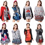 2017 winter women dress plus size  4xl long sleeve casual bohemian dresses print loose long tunic tops vestidos de inverno