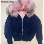 2017 winter women short  jacket with fur hood