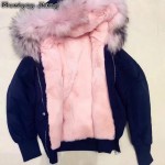 2017 winter women short  jacket with fur hood