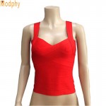 2017 women elastic stretch celebrity bandage top deep V vest multi solid colors tight cute sweet singlet drop ship HLV108