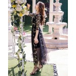 2017Spring Women beautiful long dress big bottom elegant party dress plus size mesh embroidery longos vestido de festa 4XL 98591