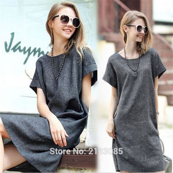 2018  women summer dress sexy Casual party  prom club cocktail boho beach bodycon Cotton Linen  Mini Dress L014