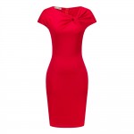 2018 Fashion Solid Summer plus size Women Dress Slim Work Slim One-piece 