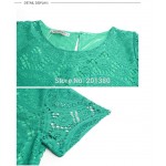 2018 Lace Women Summer Dress maxi Hollow Out dresses Short Sleeve Plus size vestidos 5colors Q426