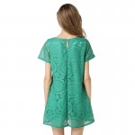 2018 New Fashion Wild Women Slim Sexy Hook flower hollow Lace Elegant Party Dress Short-sleeved Clothes Casual Dresses L426