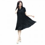 2018 New Vintage Summer Dress Vestidos Robe Loose Plus Size Short Sleeve Print Office Women Dress Elbise M-4XL Size 