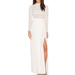 2018 New arrive long white lace dress