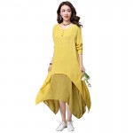 2018 Spring Autumn Vintage Cotton Linen Women Dress Loose large size Office Dress Vestidos Elbise Dresses