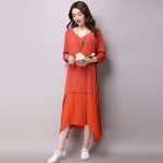 2018 Spring Autumn Vintage Cotton Linen Women Dress Loose large size Office Dress Vestidos Elbise Dresses