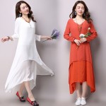 2018 Spring Autumn Vintage Cotton Linen Women Dress Loose large size Office Dress Vestidos Elbise Dresses