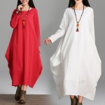 2018 Spring Autumn Vintage Cotton Linen Women Dress large size Loose Casual Long Dress Vestidos Robe Dresses(No neckerchief)