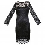 2018 Summer Bodycon Dress Women Lace Dress OL Floral Prom Gowns O-Neck Sexy Slim Elegant Lady Evening Mini Party Dresses female