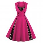 2018 Women Dress Summer Robe Vintage Dress Sleeveless Slim Rockabilly Dot Swing Summer female Dresses Elegant Tunic Vestido 