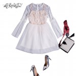 2018 new arrive embroidery white lace spring dresses  S/M/L