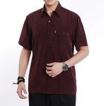 2018 summer casual shirt short-sleeve shirt quinquagenarian thin  shirt men slim fit shirts M, L, XL, XXL, XXXL , XXXXL