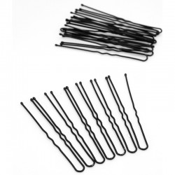 20pcs Black Plated Black Metal Thin U Shape Hairpins Pin Clips Beauty Styling Tools Professional Hairdressing Accessories
