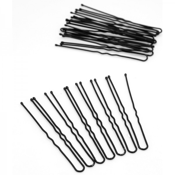 20pcs Black Plated Black Metal Thin U Shape Hairpins Pin Clips Beauty Styling Tools Professional Hairdressing Accessories