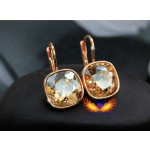 25colors!Brand Design!Gold Color 100% Austrian Rhinestone SWA crystal Jewelry drop hoop cubic cut Earrings,factory price