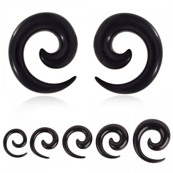 2PCS Acrylic Ear Spiral Plugs Earring Gauges Punk Acrylic Taper Expander Plug Tunnel Piercings Stretcher Kits Body JewelryRing
