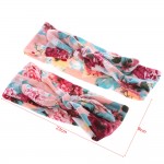 2PCS/Set of Sweet Mama Kids Bohemia Elastic Stamp Bow Hairband Turban Rabbit Knot Headband Hair Band Accessories