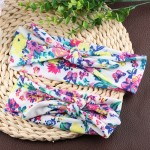 2PCS/Set of Sweet Mama Kids Bohemia Elastic Stamp Bow Hairband Turban Rabbit Knot Headband Hair Band Accessories
