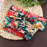 2PCS/Set of Sweet Mama Kids Bohemia Elastic Stamp Bow Hairband Turban Rabbit Knot Headband Hair Band Accessories