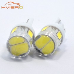 2Pcs T10 W5W Interior Xenon White blue red LED CANBUS 6SMD 5630 Lens Projector Solid Aluminum Bulbs Side Marker Parking Light