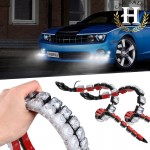 2X 12V  Universal High Power 12W Bendable 12 LED Waterproof Flexible DRL Daytime Running Light Fog Warning Lamp