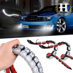 2X 12V  Universal High Power 12W Bendable 12 LED Waterproof Flexible DRL Daytime Running Light Fog Warning Lamp