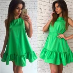 2XL New Hot 2017 Ruffles Beach Women Dress Summer Sleeveless Casual A Line Bodycon Party Dresses Ladies Mini Sexy Dress Vestidos