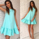 2XL New Hot 2017 Ruffles Beach Women Dress Summer Sleeveless Casual A Line Bodycon Party Dresses Ladies Mini Sexy Dress Vestidos