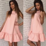 2XL New Hot 2017 Ruffles Beach Women Dress Summer Sleeveless Casual A Line Bodycon Party Dresses Ladies Mini Sexy Dress Vestidos